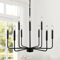 Large Black Farmhouse Chandelier – 9-Light Dining Room Statement Fixture