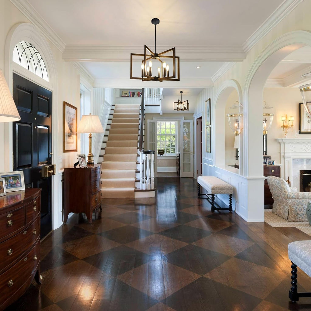 Black Farmhouse Chandelier – 6-Light Modern Dining Room Fixture