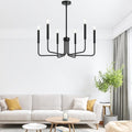 Black Farmhouse Chandelier – 6-Light Dining Room Statement Fixture