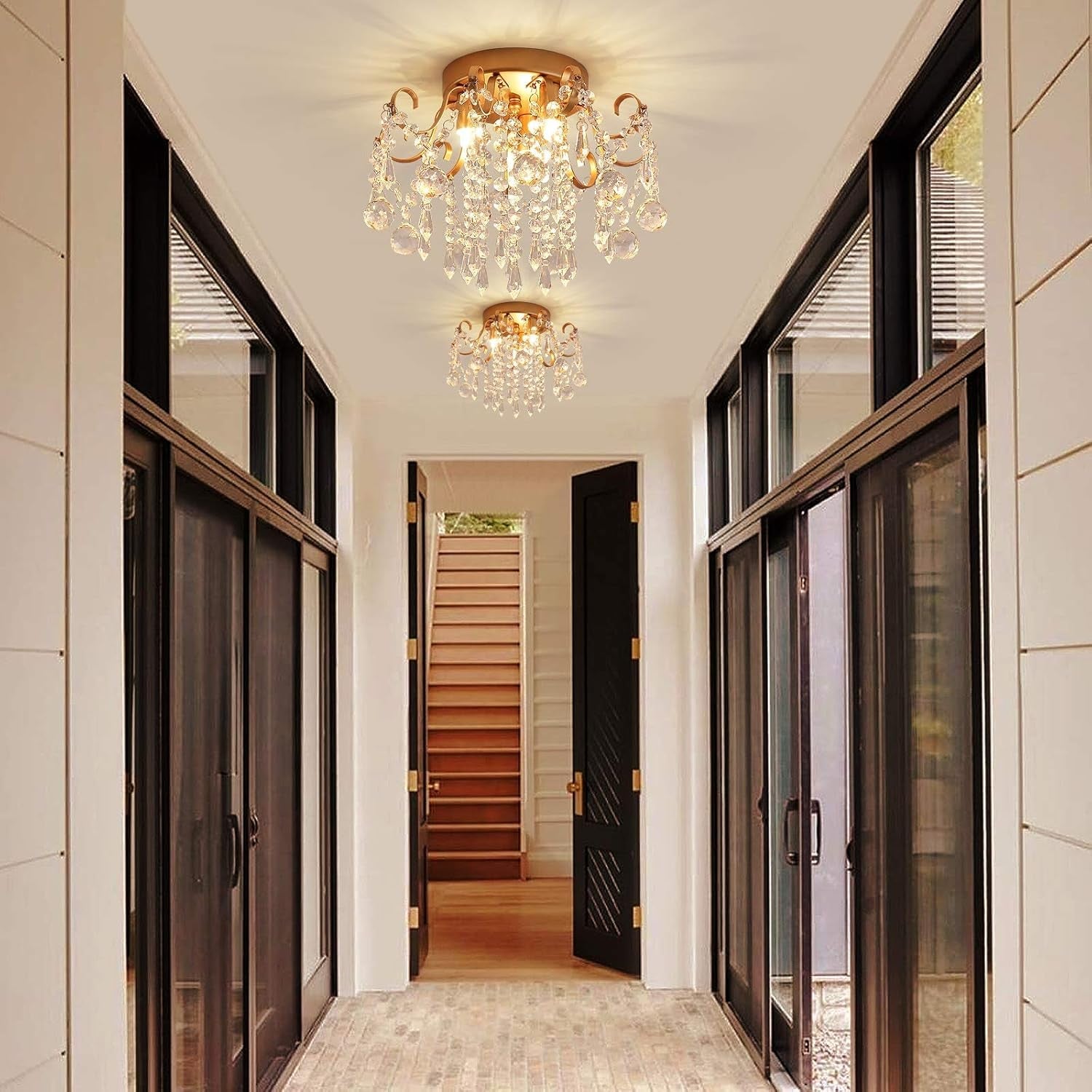 Modern Gold Crystal Chandelier – 3-Light G9 Ceiling Fixture