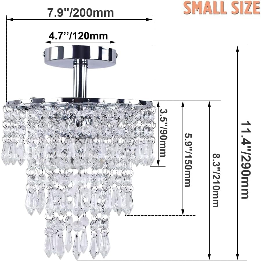 Modern Chrome Crystal Chandelier – 3-Tier Raindrop Ceiling Light