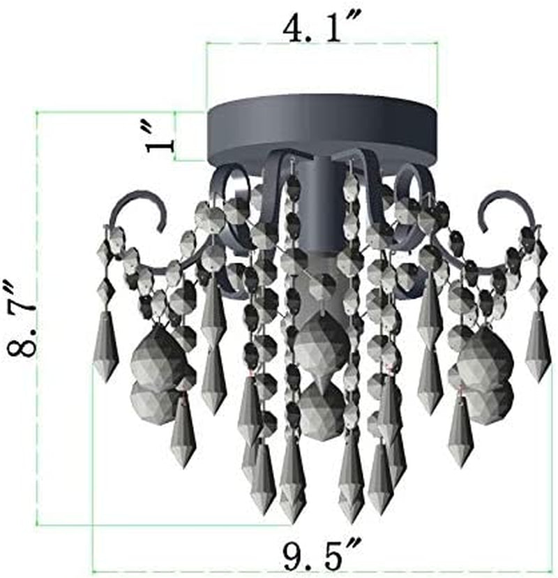 Mini Chrome Crystal Chandelier – Flush Mount Ceiling Light