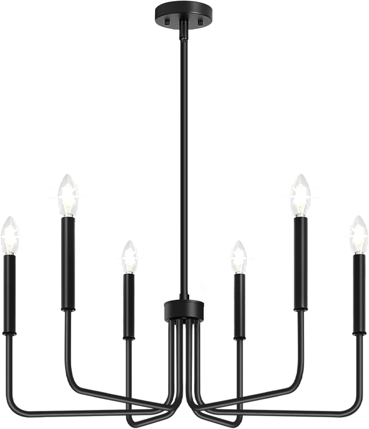Black Farmhouse Chandelier – 6-Light Dining Room Statement Fixture