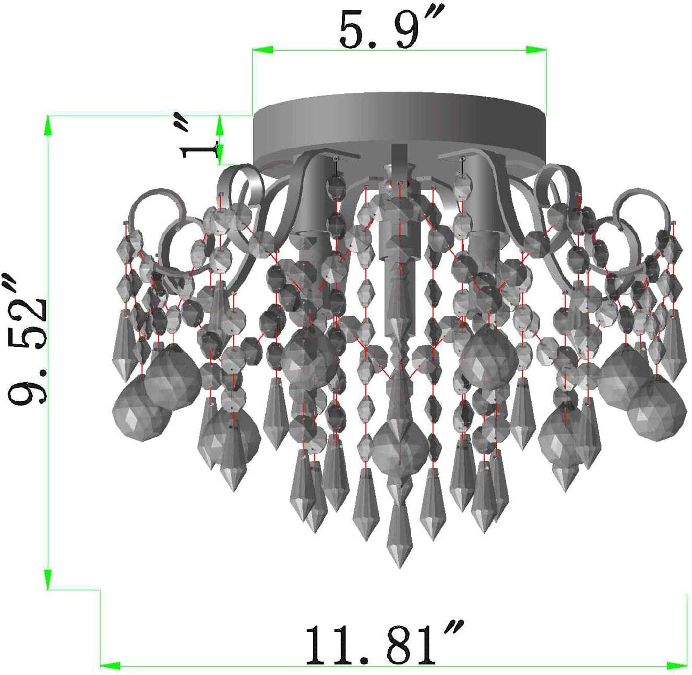 Modern Gold Crystal Chandelier – 3-Light G9 Ceiling Fixture