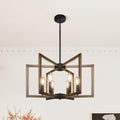 Black Farmhouse Chandelier – 6-Light Modern Dining Room Fixture