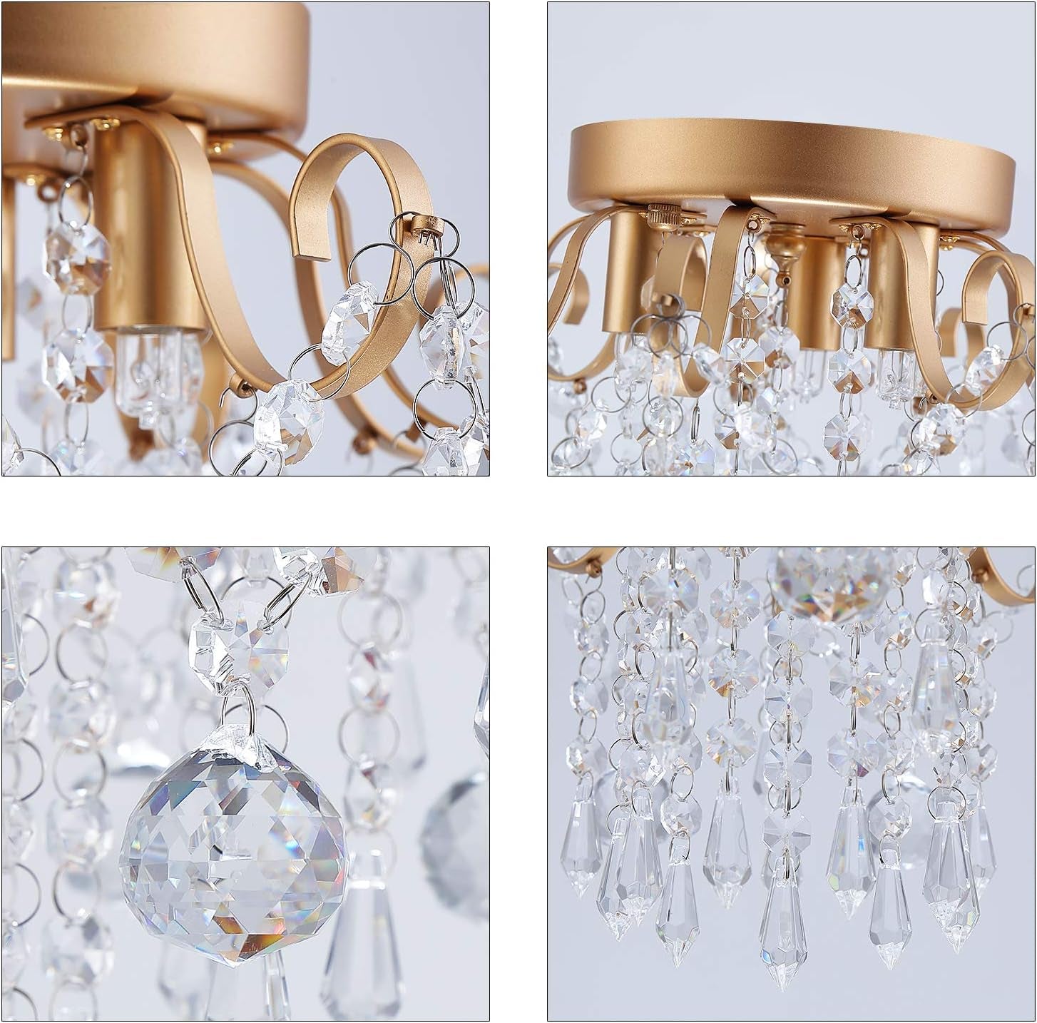 Modern Gold Crystal Chandelier – 3-Light G9 Ceiling Fixture
